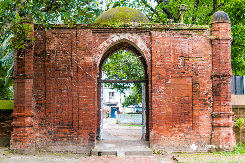 The original south entrance to enter the complex of Bagha Mosque which still exists